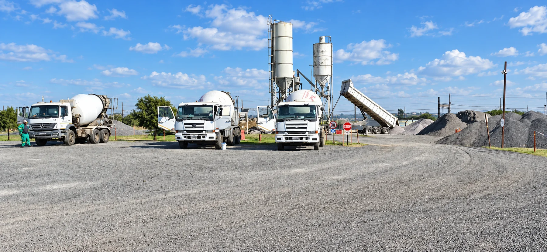 Rock-Tuff mixer trucks at the batching plant