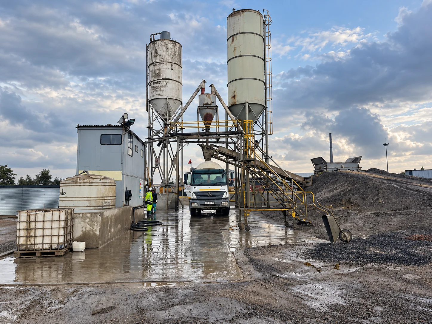 Mixer truck at the Rock-Tuff plant